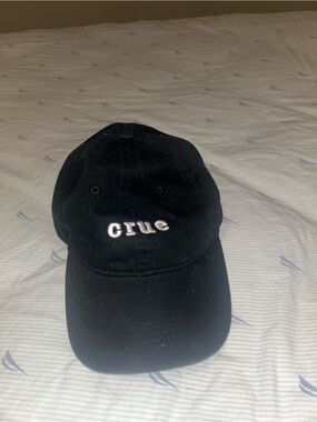 Alternative Black Dad Hat with White "crue" Embroidery - Men Accessories